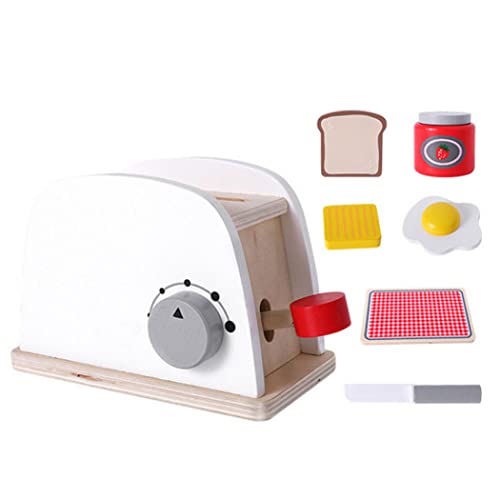 Csafyrt Toy Toaster Holzpop-up Toaster Play Set Kids Interactive Early Learning Toaster Toy für Geschenk von Csafyrt