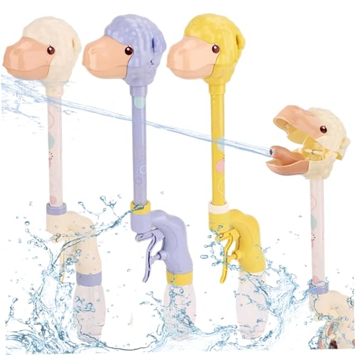 Csafyrt Wasser-Squirter für Kinder 3PCS Longneck Cartoon Alpaka Wasserpistole Press-On Super Soaker Wasserpistole mit Nicht-Griff-Plastik-Wasserspielzeug für Hinterhof-Schwimmbad Beach im Freien von Csafyrt