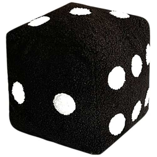 Dice Pillow 8x8 niedliches Plüsch -Würfelspielzeug mit Loop Samt und komfortablen gefüllten Big Dice Throwable Creative & Fun Dice Decor für Heimschlafzimmer, Sofa, Dekoration für Coffee Shop, Schwar von Csafyrt