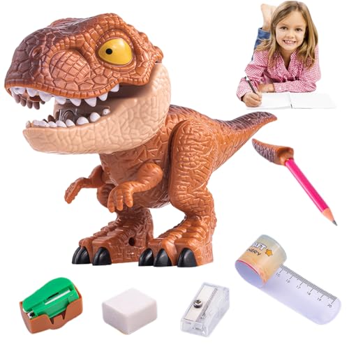 Dinosaurier Bleistift Fall 5 in 1 Briefpapiersets enthält Lineal Bleistiftstift -Spitzer -Bindungsmaschine Eraser Dinosaurierspielzeuge von Csafyrt