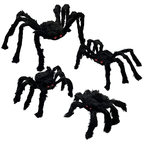 Gefälschte Spinnen 4 Pack Spiders Riese gefälschte gruselige haarige Spinne für Halloween Dekorationen im Freien Halloween Decor Indoor Yard Party Dekoration von Csafyrt