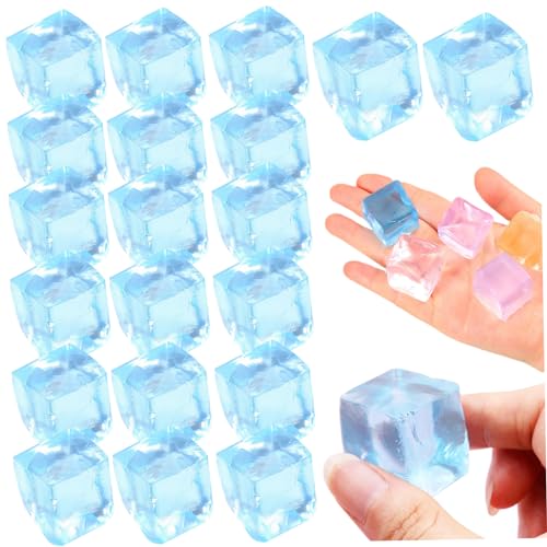 Csafyrt Ice Cube Stress Ball, 20pcs 0,9 Zoll Flexible Silikon transparent tragbares Waschkugel Stressbekämpfung Spielzeug für Büro, Geschenke Party, zufällige Farbe von Csafyrt