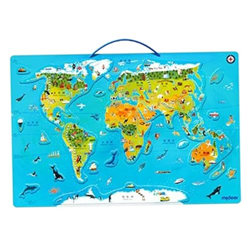 Kinder Rätsel 48pcs World Map Puzzle Rätsel Eva Magnetische Vorschule Lernspielzeug für Kinder im Alter von 3+ von Csafyrt