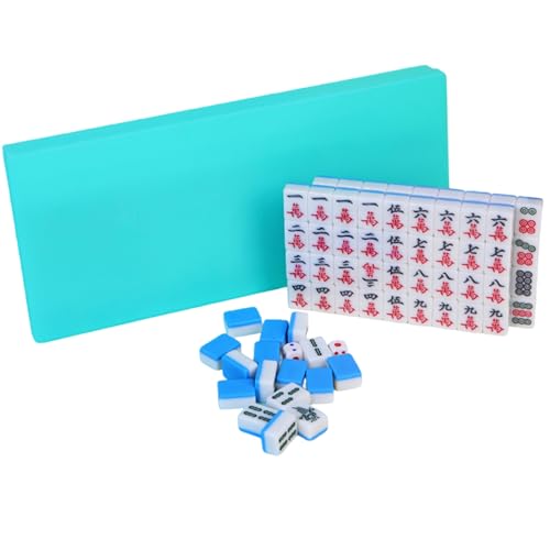 Mahjong -Fliesen Set 144 Fliesen Chinesische Mahjong -Spielset tragbares Reisen Mahjong Set mit Aufbewahrungsbox -Handtasche Tischtuch & Würfelfliesen Mahjong Set 0,94 (24 mm) für jeden Fliesenstil 2 von Csafyrt