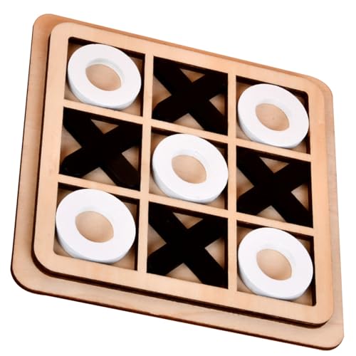 Noughts and Crosses Game für Kinder Interaktive Entwicklungsbetriebe und kreuzt hölzernen Mini Smooth-Geruchsfreie XO-Spielbrettspiele für Familienparty Black + White von Csafyrt