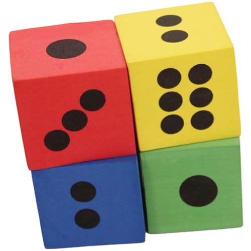 Schaumwürfel 4 Farben Großer Schaum Würfel 2,5 x 2,5 x 2,5 Big Foam Dice 6 -Sided Weichwürfel Mehrzweckwürfel von Csafyrt