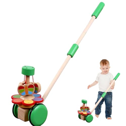 Schieben Sie mit Spielzeug Safe Holzbaby Walker Push Toy mit rotierenden Schmetterling farbenfrohe Kleinkind Push Toy Pädagogisches Kleinkind Wanderspielzeug für Kinder Kleinkindgeschenke von Csafyrt