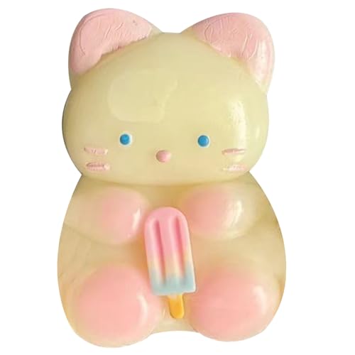 Squeeze Toys Kawaii Katze Form Stressspielzeug Weiches Eiskätzchen Sensorisches Spielzeug Simulation Süßes Stress -Relief -Spielzeug kreative Geschenke und Stressbälle für Kinder und Erwachsene von Csafyrt