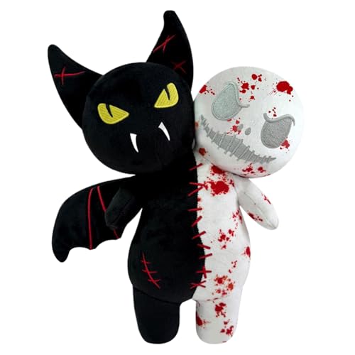 Voodoo -Puppen 9,8 in leuchtender Fledermaus Ghost Halloween Plüschspielzeug gruseliger, gefüllter Dual -Kopf -Leuchten im dunklen Fledermaus & Ghost Plüsch für Kinder Jungen Mädchen und Erwachsene von Csafyrt