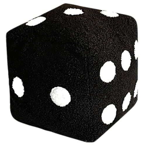 Würfel Kissen 8x8 niedliches Plüschwürfel Spielzeug mit Loop Samt und bequem gefüllte Big Dice Throwable Creative & Fun Dice Decor Schwarz von Csafyrt