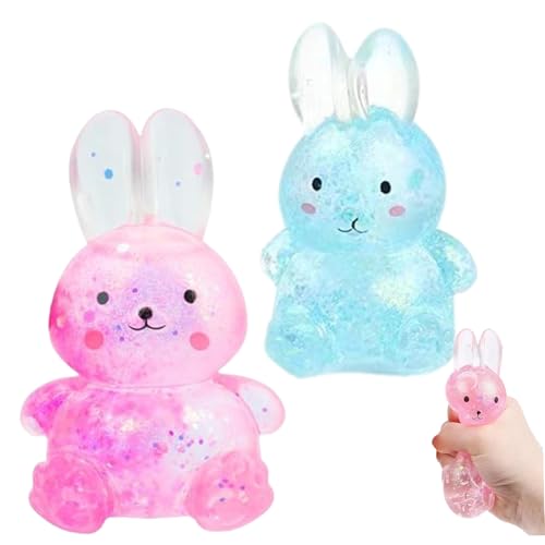 Csafyrt Zuckerball 2pcs Glitzer Kaninchen Zuckerball Zappeln Ultra weiche und formbare Stressbällchen für Erwachsene Kinder Stressspielzeug entspannen von Csafyrt