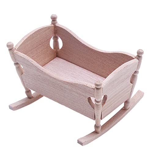 1:12 Puppenhaus Holz Baby Cardle Bett Modell Ornamente Miniatur Puppenhaus Möbel Zubehör Kind Spielzeug Geschenk von Csnbfiop