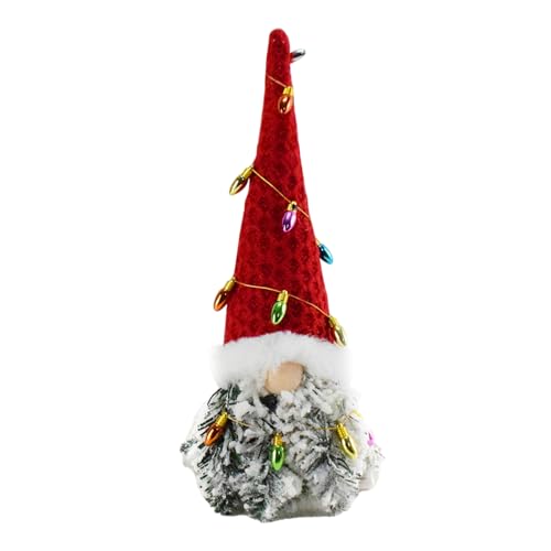 Csnbfiop Ältere Zwerge Plüschpuppen Mit Bunten Künstlichen Glühbirnen Weihnachten Schwedische Tomtes Stofftier Ornament von Csnbfiop