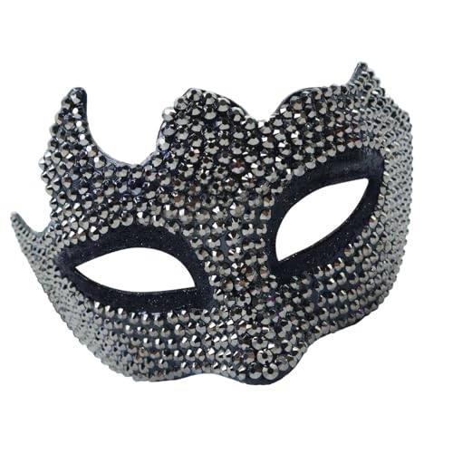 Csnbfiop Einzigartige Halbgesichtsmaske Mit Strasssteinen Angenehm Zu Tragen Stilvolles Maskerade Accessoire Für Halloween Themenpartys von Csnbfiop