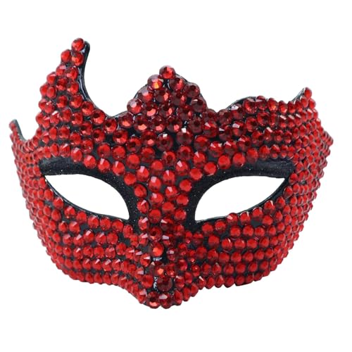 Csnbfiop Einzigartige Halbgesichtsmaske Mit Strasssteinen Angenehm Zu Tragen Stilvolles Maskerade Accessoire Für Halloween Themenpartys von Csnbfiop