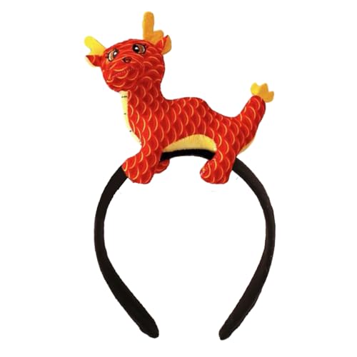 Csnbfiop Haarreif mit chinesischem Drachen, Cartoon-Tier, Bühnenauftritte, für Kinder, Mädchen, Kopfschmuck, Plüsch-Haarschmuck von Csnbfiop