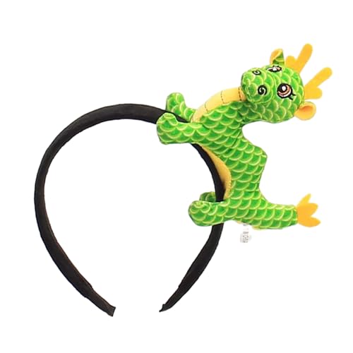 Csnbfiop Haarreif mit chinesischem Drachen, Cartoon-Tier, Bühnenauftritte, für Kinder, Mädchen, Kopfschmuck, Plüsch-Haarschmuck von Csnbfiop