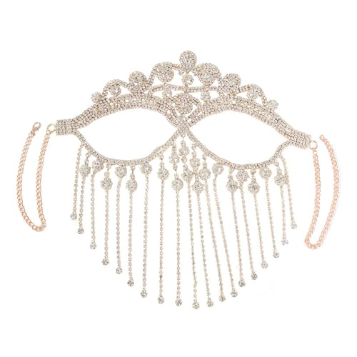 Csnbfiop Indischer Quasten Gesichtsschleier Damen Abschlussball Party Fransen Stirnband Brautschleier Sexy Gesichtsaccessoire Schmuck von Csnbfiop