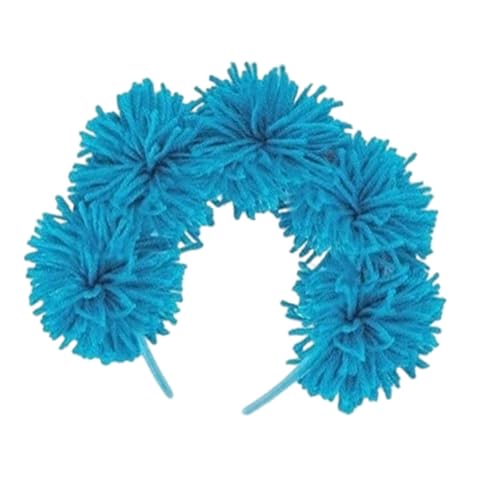 Csnbfiop Paraden Stirnband Für Erwachsene Kinder Pelzige Blaue Pompons Hairhoop Musik Festival Requisiten Karneval Hairhoop Cosplay Zubehör von Csnbfiop