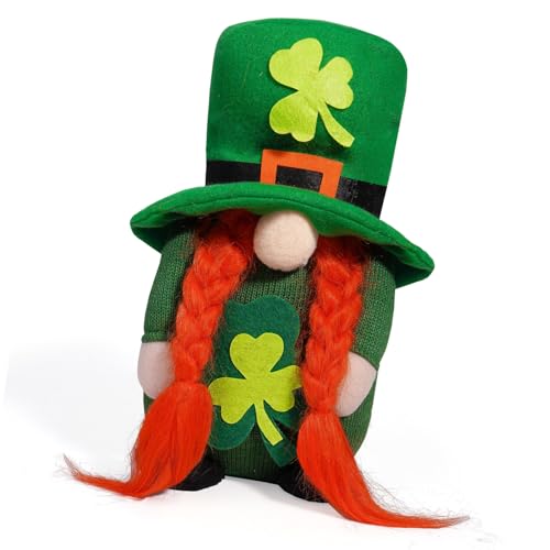 Csnbfiop Patricks Day Gnomes Puppen Zwerge Ornament Kobrepechaun Schwedische Tomtes Figuren Spielzeug Irish Holiday Party Dekoration Geschenk von Csnbfiop