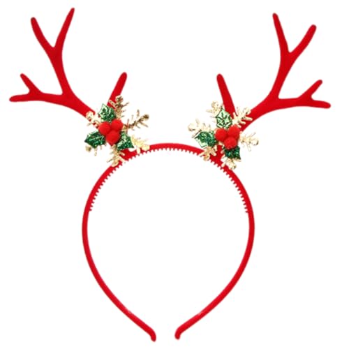 Csnbfiop Weihnachten Hirsch Horn Stirnband Festival Requisiten Rentier Hairhoop Saisonale Kopfbedeckung Feiertagsfeiern Kostümzubehör von Csnbfiop