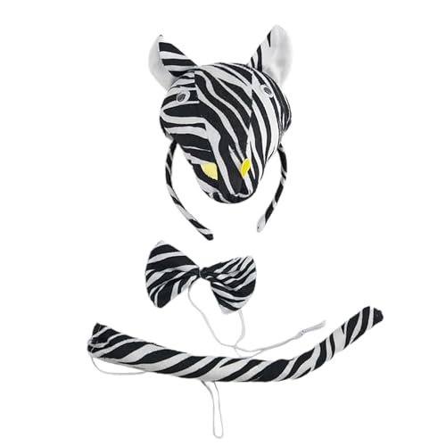 Csnbfiop Zebras Kostüm Stirnband Set Halloween Party Kopfbedeckung Kinder Anziehausrüstung Für Partys Mit Tiermotiven von Csnbfiop