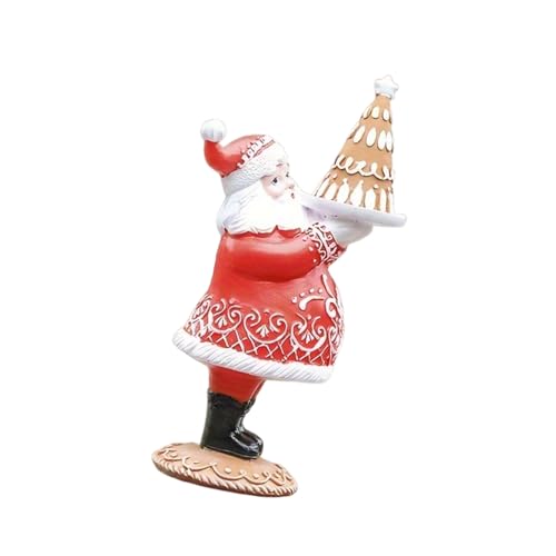 Lebkuchen Santa Paarharze Figur Statue Weihnachtstablette Für Saisonale Heimbuchregale Dekoration von Csnbfiop