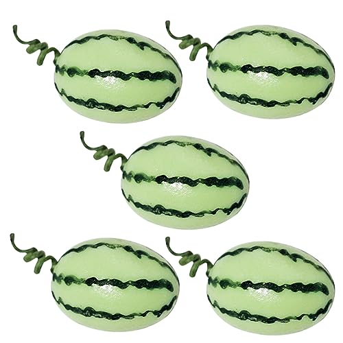 Multifunktionales Puppenhaus Miniatur-Wassermelonen-Modell, dekoratives Haushaltsmädchen-Jungen-Ornament, 5 Stück von Csnbfiop