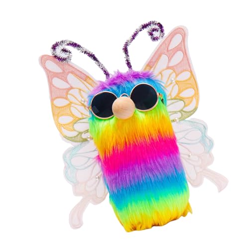 Rainbow Festival Plush Stofftier Mit Schmetterlingsflügel Und Sonnenbrille Puppen Ornament Für Kinder Und Sammlergeschenk von Csnbfiop