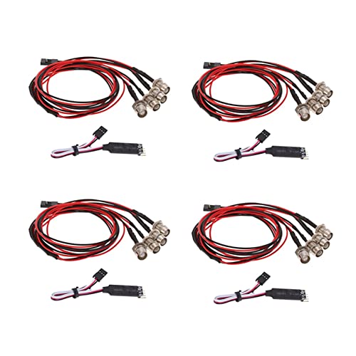 Ctwezoikmt 4X 4 LED Licht Kit 2 Weiß 2 Rot mit 3CH Lampenbedien Feld für 1/10 1/8 TRX4 Axial SCX10 D90 RC Auto von Ctwezoikmt