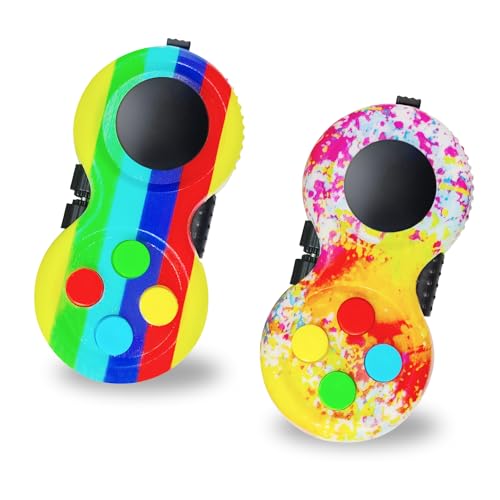 Cuackamily 2 Stück Fidget Toys Set, Fidget Pad Controller Stressaubbau bei Nervösität, Angst Relief Anti-Stress Sensorisches Spielzeug Gamepad Zappeln Spielzeug Geschenk für Erwachsene Kinder von Cuackamily