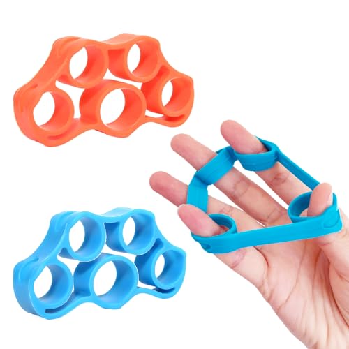 Cuackamily 2 Stück Handtrainer Fingertrainer Handtraining Set, Silikon Hand Grip Trainer Strengthener für Muskeltraining, Stärkung der Finger und Unterarme Stressabbau, Wiederherstellung Verletzungen von Cuackamily