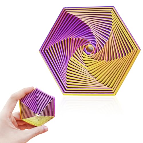 Cuackamily Fractal Fidget Hexagon, Hexagon Spiral Spielzeug, 3D Printing Fidget Hexagon Fidget Toy, Anti-Anxiety Fidget Toys,3D Print Hexagon Cube Fidget Spielzeug Geschen für Kinder und Erwachsene von Cuackamily