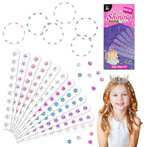 Cuackamily Hair Bedazzler Kit, 120 Hair Gems Styler, Glitzer Glitzersteine Glam Styling Spielzeug Glitter Gemstone Hair Accessories Haarschmuck Styler Tool Geschenk Partygeschenke für Mädchen Kinder von Cuackamily