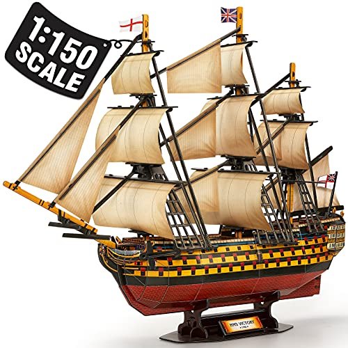 CubicFun HMS Victory 3D-Puzzle, großes Schiff, für Erwachsene und Jugendliche, Spielzeug, 189 Teile von CubicFun