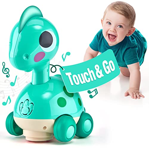 CubicFun Musik Baby Spielzeug Dinosaurier für 6-12-18 Monate, Kriechendes und Singendes Musikalisches Babyspielzeug,Tummy Time Toys für Kleinkinder für 6-12 Monate Junge Mädchen von CubicFun