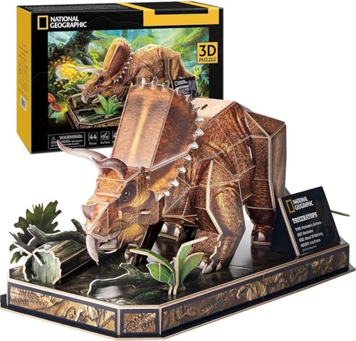 CubicFun Puzzle 3D National Geographic Triceratops, Dinosaurier, Puzzle, 8+ von CubicFun