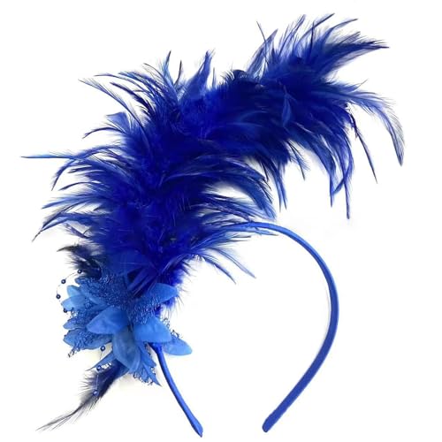 Faschingshüte, Bunte Feder Haarreif Damen, Regenbogen Accessoires Stirnband Hochzeit Kopfbedeckung, Haarreif Fasching Cosplay Papagei Kostüm Damen Karneval Kopfschmuck für Frauen und Mädchen, 34 x 17 von Cubinest