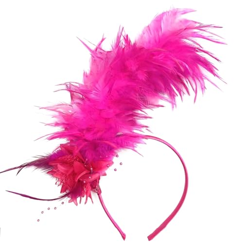 Haarreifen Damen, Bunte Feder Haarreif Haarband, Fascinator Buntes Feder Stirnband, Stilvolle Damen Karneval Party Festival Stirnband, Cosplay Kopfbedeckung Kostüm für Frauen und Mädchen, 34 x 17 cm von Cubinest