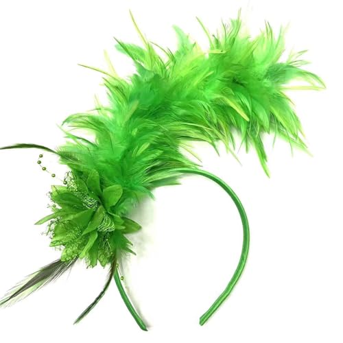 Kostüm Regenbogen Damen, Bunte Feder Haarreif Haarband, Fascinator Buntes Feder Stirnband, Stilvolle Damen Karneval Party Festival Stirnband, Cosplay Kopfbedeckung Kostüm für Frauen und Mädchen, 34 x von Cubinest