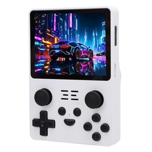 Cuifati Handheld-Spielekonsole, RK3326 CPU ARM Quad Core 1,5 GHz, Unterstützt Dutzende von Simulatoren, Unterstützung für PSP, über 10.000 Spiele, 16 G 128 G Dual-TF-Karte, (White) von Cuifati