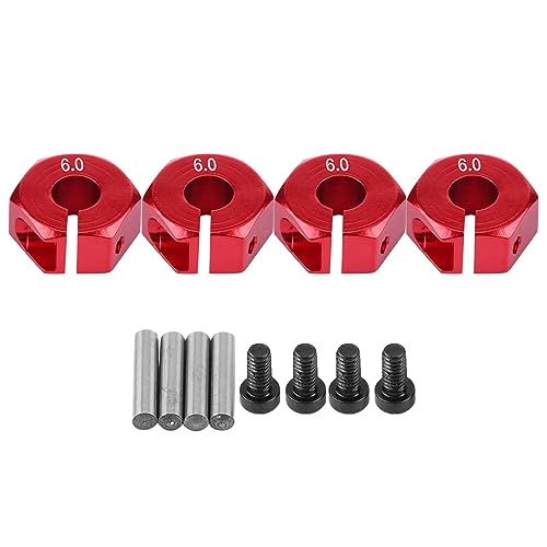 Culnflun 12 mm Universal-Rad-Sechskant-Naben-Adapter sorgt effizient für reibungslose Fahrt für RC-Autos im Maßstab 1:10, Off-Road-Rennen (6.0MM red) von Culnflun