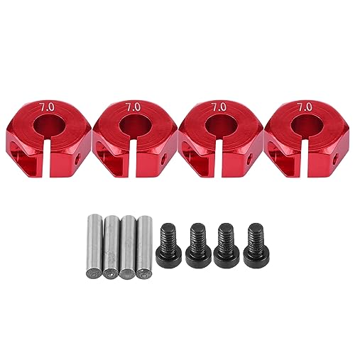 Culnflun 12 mm Universal-Rad-Sechskant-Naben-Adapter sorgt effizient für reibungslose Fahrt für RC-Autos im Maßstab 1:10, Off-Road-Rennen (7.0MM red) von Culnflun