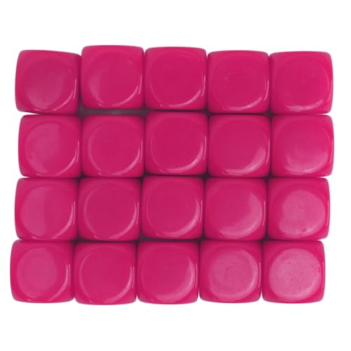 Culnflun 20pcs Würfel Round Corner Blank Plastik 16mm Unterrichtsspielzeug Würfel für Brettspielparty (Rose Red) von Culnflun