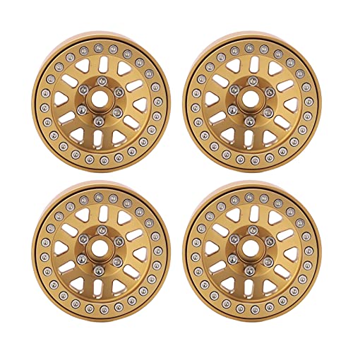 Culnflun 4 Pcs Beadlock Wheel Rim Hub Brass Heavy 1.9Inch for Axial SCX10 90046 AXI03007 D90 D110 TF2 for Traxxas 1/10 RC Car von Culnflun