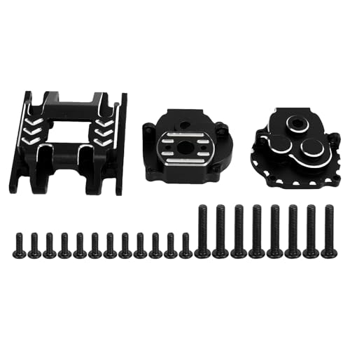 Culnflun Aluminium Legierung Geräuscharmes RC-Getriebe Gehäuse-Basis-Set für Traxxas 4M 1/18 leise Kraft übertragung (Black) von Culnflun