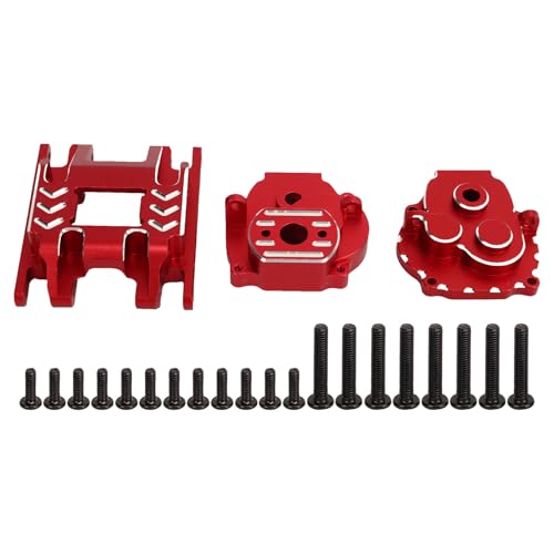 Culnflun Aluminium Legierung Geräuscharmes RC-Getriebe Gehäuse-Basis-Set für Traxxas 4M 1/18 leise Kraft übertragung (Red) von Culnflun