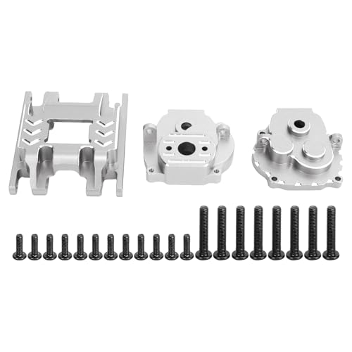 Culnflun Aluminium Legierung Geräuscharmes RC-Getriebe Gehäuse-Basis-Set für Traxxas 4M 1/18 leise Kraft übertragung (Silver) von Culnflun