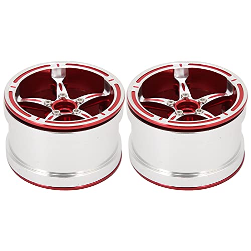 Culnflun Aluminum Alloy Beadlock Wheel Rims Wear Resistant for Axial SCX10 RR10 4 RC Crawler Car (Red) von Culnflun