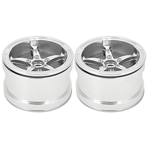 Culnflun Aluminum Alloy Beadlock Wheel Rims Wear Resistant for Axial SCX10 RR10 4 RC Crawler Car (Silver) von Culnflun